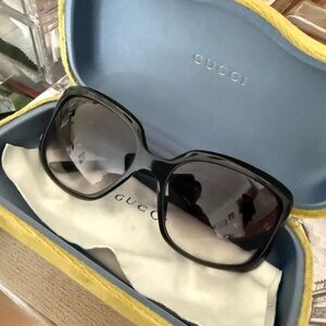 Gucci Women's Black Gradient Oversized Sunglasses